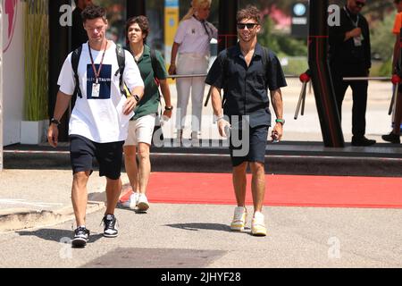 21.. Juli 2022, Circuit Paul Ricard, Le Castellet, Marseille, Frankreich: Französisch F1 Ankunft am Donnerstag: Scuderia AlphaTauri, Pierre Gasly Stockfoto