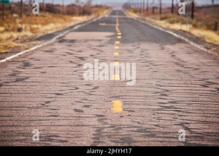 Blick auf die legendäre Route 66 American Highway Stockfoto