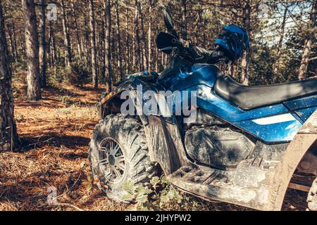 Close-up Schwanz Blick auf ATV Quad Bike. Stockfoto