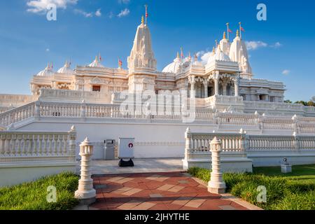 Traditionelles Hindu-mandir oder Kultstätte in Atlanta, Georgia, USA. Stockfoto