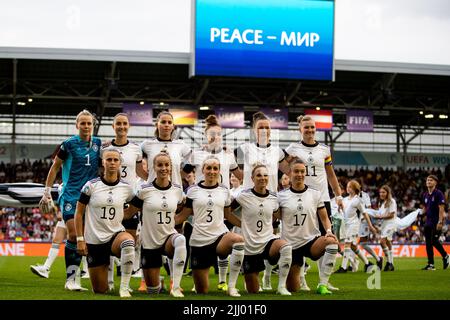 London, Großbritannien. 21.. Juli 2022. London, England, Juli 21. 2022: Spieler Deutschlands vor dem UEFA Womens Euro 2022 Viertelfinale zwischen Deutschland und Österreich im Brentford Community Stadium in London, England. (Liam Asman /Womens Football Magazine /SPP) Kredit: SPP Sport Press Foto. /Alamy Live News Stockfoto