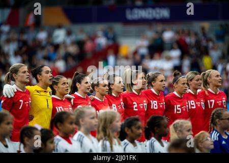 London, Großbritannien. 21.. Juli 2022. London, England, Juli 21. 2022: Spieler Österreichs vor dem UEFA Womens Euro 2022 Viertelfinale zwischen Deutschland und Österreich im Brentford Community Stadium in London, England. (Liam Asman /Womens Football Magazine /SPP) Kredit: SPP Sport Press Foto. /Alamy Live News Stockfoto