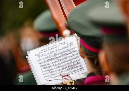 Brüssel, Belgien. 21.. Juli 2022. Abbildung Bild zeigt die militärische und zivile Parade am Belgischen Nationalfeiertag, in Brüssel, Donnerstag, 21. Juli 2022. BELGA FOTO BRUNO FAHY Quelle: Belga Nachrichtenagentur/Alamy Live News Stockfoto