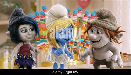 VEXY,SMURFETTE,HACKUS, DIE SCHLÜMPFE 2, 2013 Stockfoto
