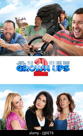 JAMES, ROCK, SPADE, SANDLER, BELLO, HAYEK, POSTER, GROWN UPS 2, 2013 Stockfoto