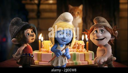 VEXY, SCHLUMPFINE, HACKUS, die Schlümpfe 2, 2013 Stockfoto