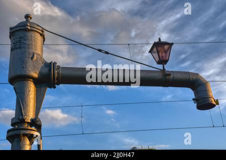 Wasserkran, Eisenbahn, Siegmundsherberg, Dampflok, Rohr, Nachfüllen ...