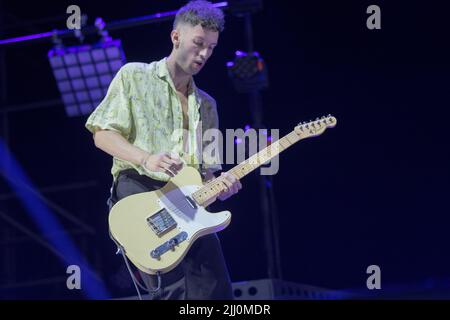 Ferrara, Emilia Romagna, Italien. 21.. Juli 2022. Die Band Cassandra Opener Snger Ermal Meta in Ferrara (Foto: © Carlo Vergani/Pacific Press via ZUMA Press Wire) Stockfoto