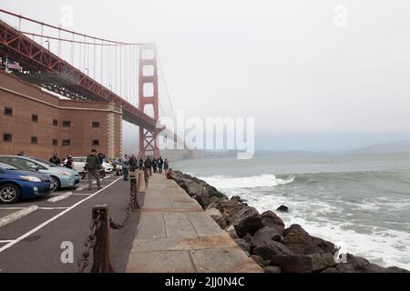 Außenansicht der Fort Point National Historic Site, San Francisco, Kalifornien, USA Stockfoto