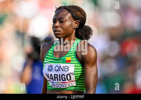 EUGENE, USA - 21. JULI: Noelie Yarigo aus Benin tritt während der Leichtathletik-Weltmeisterschaften am 21. Juli 2022 in Eugene, USA, an den Frauen 800m an (Foto: Andy Astfalck/BSR Agency) Atletiekunie Stockfoto