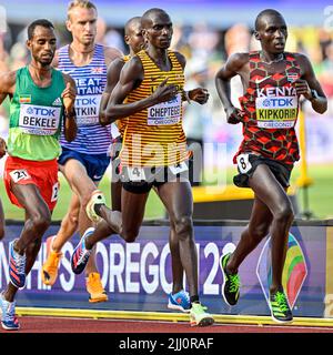 EUGENE, USA - 21. JULI: Teilnahme an der 5000m. Weltmeisterschaft der Männer am 21. Juli 2022 in Eugene, USA (Foto: Andy Astfalck/BSR Agency) Atletiekunie Stockfoto