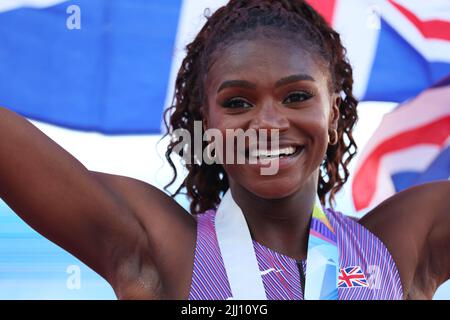 Hayward Field, Eugene, Oregon, USA. 21.. Juli 2022. Dina Asher-Smith (GBR), 21. JULI 2022 - Leichtathletik : IAAF World Championships Oregon 2022 Women's 200m Final at Hayward Field, Eugene, Oregon, USA. Quelle: Yohei Osada/AFLO SPORT/Alamy Live News Stockfoto