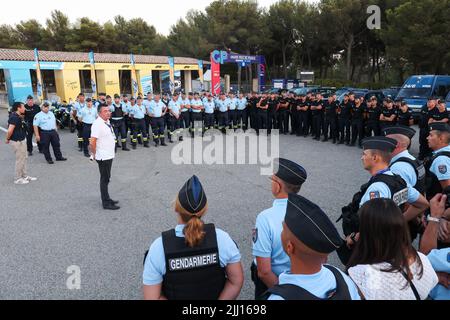 BOULLIER Eric, Präsident des GIP, Portrait Polizei, Gendarmerie während der Formel 1 Lenovo Grand Prix de France, French Grand Prix 2022, 12. Lauf der FIA Formel 1 Weltmeisterschaft 2022 vom 22. Bis 24. Juli 2022 auf dem Circuit Paul Ricard, in Le Castellet, Frankreich - Foto: Antonin Vincent/Dppi/DPPI/LiveMedia Stockfoto