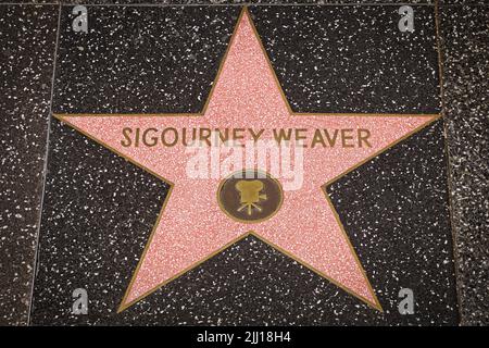 Sigourney Weaver's Star auf dem Walk of Fame in Hollywood Stockfoto