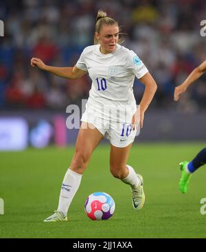 20. Juli 2022 - England gegen Spanien - UEFA Women's Euro 2022 - Viertelfinale - Brighton & Hove Community Stadium Englands Georgia Stanway während des Spiels gegen Spanien. Bildnachweis : © Mark Pain / Alamy Live News Stockfoto