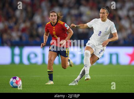 20. Juli 2022 - England gegen Spanien - UEFA Women's Euro 2022 - Viertelfinale - Brighton & Hove Community Stadium Englands Lucy Bronze während des Spiels gegen Spanien. Bildnachweis : © Mark Pain / Alamy Live News Stockfoto