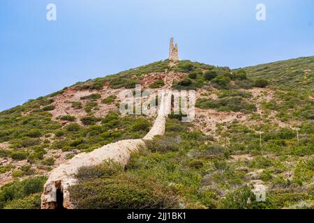 Alte Ruinen in der Nähe der Stadt Gonnesa auf der Insel Sardinien, Italien Stockfoto