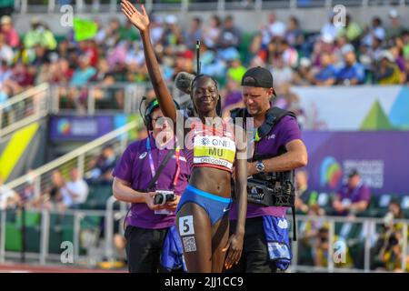 Olympiasieger bei den Leichtathletik-Weltmeisterschaften am 21. Juli 2022 in Eugene, Oregon, mit Mu aus den Vereinigten Staaten in den Läufen über 800 Meter Foto von SCS/Erik van Leeuwen/AFLO (HOLLAND OUT) Stockfoto