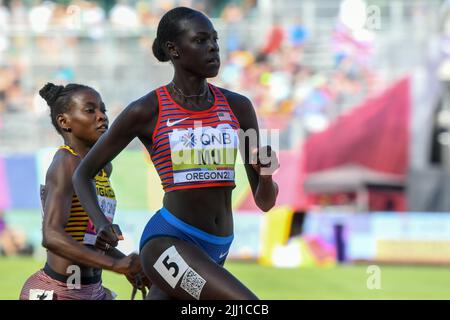 Olympiasieger bei den Leichtathletik-Weltmeisterschaften am 21. Juli 2022 in Eugene, Oregon, mit Mu aus den Vereinigten Staaten in den Läufen über 800 Meter Foto von SCS/Erik van Leeuwen/AFLO (HOLLAND OUT) Stockfoto