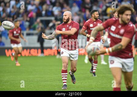 Leeds, England - 21.. Juli 2022 - Jake Bibby von Wigan Warriors. Rugby League Betfred Super League Leeds Rhinos gegen Wigan Warriors im Headingley Stadium, Leeds, Großbritannien Stockfoto