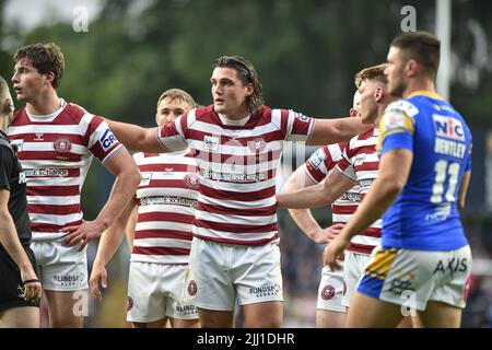 Leeds, England - 21.. Juli 2022 - Liam Byrne von Wigan Warriors. Rugby League Betfred Super League Leeds Rhinos gegen Wigan Warriors im Headingley Stadium, Leeds, Großbritannien Stockfoto