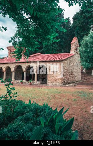 Zvernec Besichtigung des Klosters St. Mary in Albanien Stockfoto