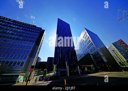 Hotel und Studentenunterkünfte im Stadtzentrum von Newcastle, darunter das View for Newcastle University in der Nähe des Fußballzentrums St. James Park und Chinatown Stockfoto