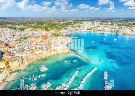 Luftaufnahme von Otranto, Provinz Lecce, Apulien (Apulien), Italien Stockfoto