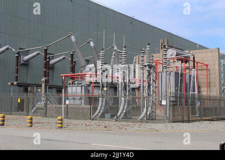 Kernkraftwerk Wylfa in Anglesey im Jahr 2022. Stockfoto