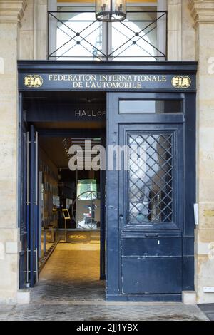 Hauptsitz der Federation Internationale de l'automobile (FIA) - Internationaler Automobilverband - Place de la Concorde - Paris - Frankreich Stockfoto