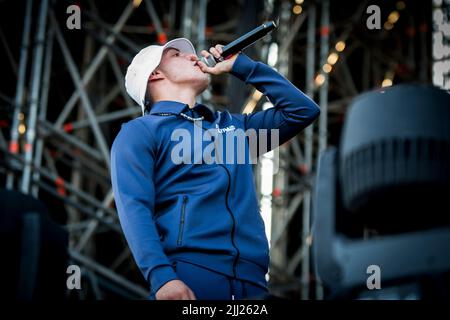 20. Juli 2022, Mailand, Mailand, Italien: Rhove, Pseudonym von Samuel Roveda, Live-Performance im Hippodrom Snai di Sansiro in Mailand vor dem Stromae-Konzert. (Bild: © Pamela Rovaris/Pacific Press via ZUMA Press Wire) Stockfoto