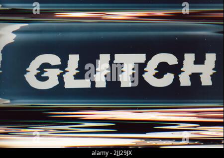 Glitch Virus Hacker Angriff Titel Schaden Technologie Stockfoto