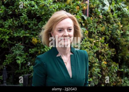 Tory Leadership hoffnungsvoll Liz Truss verlässt heute Morgen sein Haus zur Arbeit. Bild aufgenommen am 20.. Juli 2022. © Belinda Jiao jiao.bilin@gmail.com 07598931257 Stockfoto