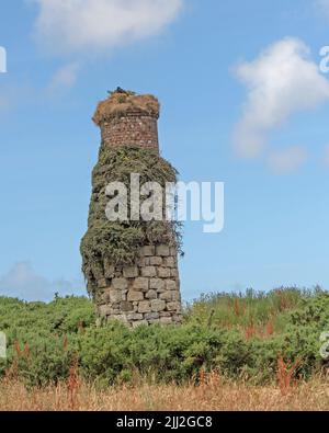 Entlüftung der Cornish Zinnmine Stockfoto