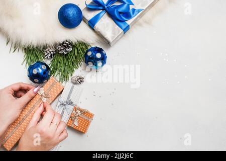 Vorbereitung auf den Urlaub. Weihnachten und Neujahr Stockfoto