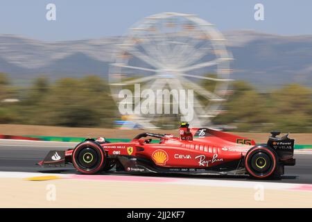 Le Castellet, Frankreich. 22.. Juli 2022. 22.. Juli; Circuit Paul Ricard, Le Castellet, Matin, Frankreich: F1 Grand Prix von Frankreich, Tag des freien Trainings; Scuderia Ferrari, Carlos Sainz Credit: Action Plus Sports Images/Alamy Live News Stockfoto