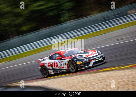 37 Andrey Solukovtsev, Porsche 718 Cayman GT4 RS Clubsport, W&S Motorsport, Aktion während der 5.. Runde der Championnat de France FFSA GT 2022 SRP Speedweek, vom 22. Bis 24. Juli in Spa-Francorchamps, Belgien - Foto Laurent Gayral / DPPI Stockfoto