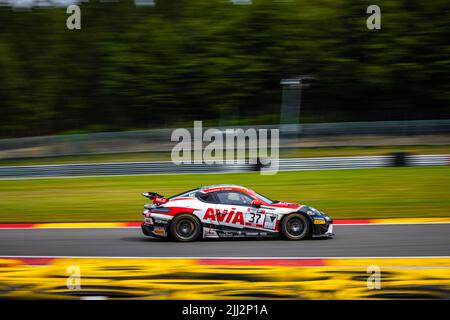 37 Andrey Solukovtsev, Porsche 718 Cayman GT4 RS Clubsport, W&S Motorsport, Aktion während der 5.. Runde der Championnat de France FFSA GT 2022 SRP Speedweek, vom 22. Bis 24. Juli in Spa-Francorchamps, Belgien - Foto Laurent Gayral / DPPI Stockfoto