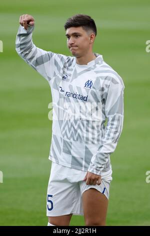 Leonardo Baleroi aus Marseille während eines Freundschaftsspiel vor der Saison im Riverside Stadium, Middlesbrough. Bilddatum: Freitag, 22. Juli 2022. Stockfoto