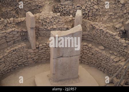 Gobekli Tepe die Zeit Null der Menschheit. Die Tiere von Gobekli Tepe Sanliurfa Türkei Stockfoto