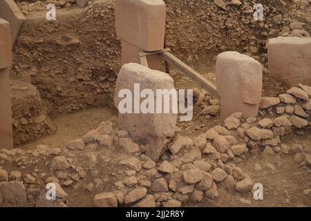 Gobekli Tepe die Zeit Null der Menschheit. Die Tiere von Gobekli Tepe Sanliurfa Türkei Stockfoto