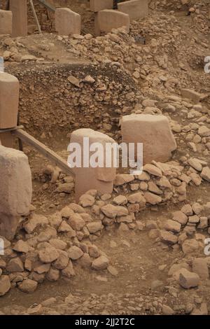 Gobekli Tepe die Zeit Null der Menschheit. Die Tiere von Gobekli Tepe Sanliurfa Türkei Stockfoto