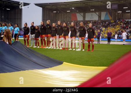 Belgien ist beim Viertelfinale der UEFA Women's Euro 2022 im Leigh Sports Village an der Reihe. Bilddatum: Freitag, 22. Juli 2022. Stockfoto