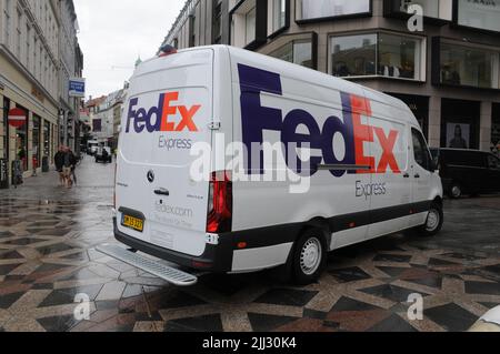 Kopenhagen /Dänemark/22. Juli 2022/ FedEx Expess Lieferwagen in der dänischen Hauptstadt Kopenhagen. (Foto..Francis Dean/Dean Picics. Stockfoto