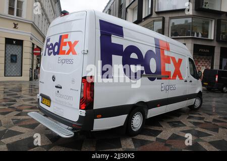 Kopenhagen /Dänemark/22. Juli 2022/ FedEx Expess Lieferwagen in der dänischen Hauptstadt Kopenhagen. (Foto..Francis Dean/Dean Picics. Stockfoto