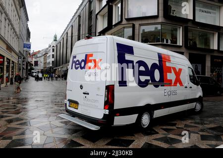 Kopenhagen /Dänemark/22. Juli 2022/ FedEx Expess Lieferwagen in der dänischen Hauptstadt Kopenhagen. (Foto..Francis Dean/Dean Picics. Stockfoto