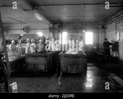 Örebro Margarinfabrik, Fabrikinnenraum. Stockfoto