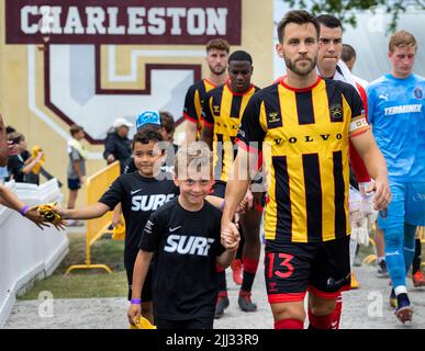 Die Charleston Battery ist eine professionelle Fußballmannschaft in Charleston, S.C. Stockfoto