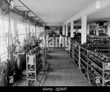 Neue Skofabriks ab Örnen, Inneneinrichtung der Abteilung für Dreharbeiten Skodons. Stockfoto