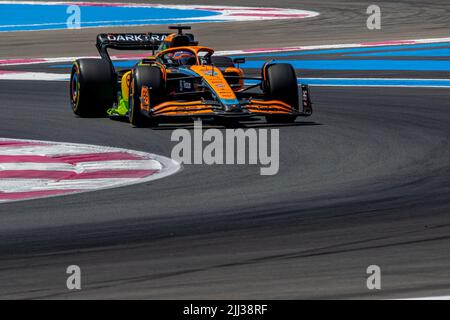 Le Castellet, Frankreich, 22.. Juli 2022, Daniel Ricciardo, aus Australien tritt für McLaren F1 an. Training, Runde 12 der Formel-1-Meisterschaft 2022. Kredit: Michael Potts/Alamy Live Nachrichten Stockfoto